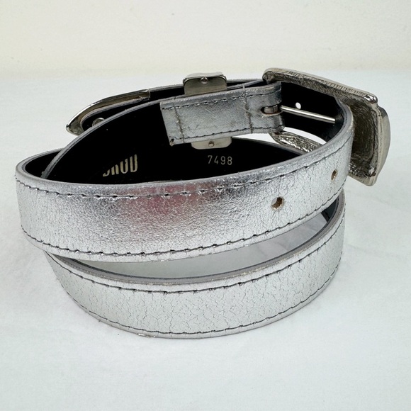 A.Brod Vintage 80's Silver Metallic Belt - Picture 4 of 8